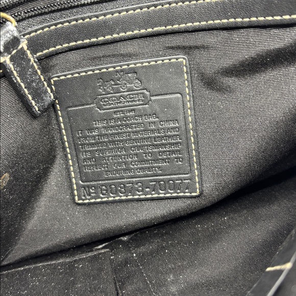 Coach Signature Black and Gray Messenger Bag - Picture 5 of 6